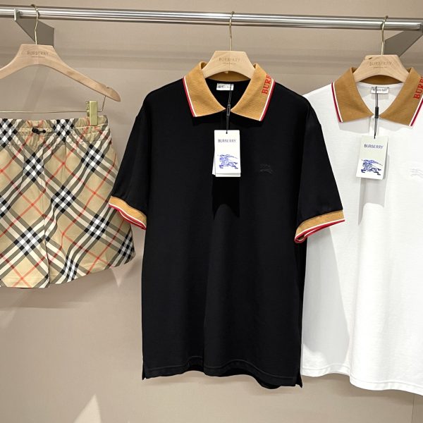 Burberry 2025SS Vintage Check Collar Cotton Polo Shirt