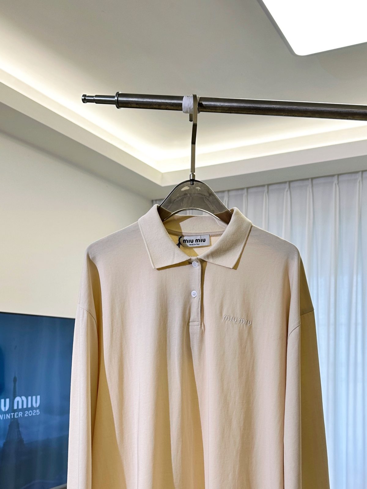 Miu Miu Embroidered Logo Polo Shirt (21S Piqué Cotton) - Image 6