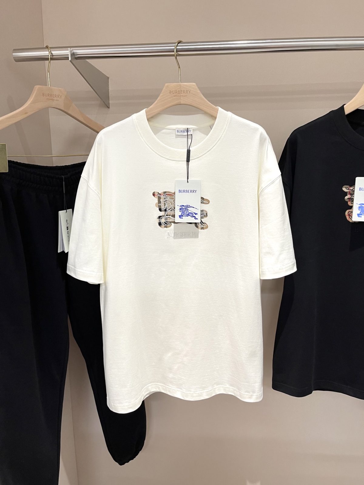 Burberry 2025SS EKD Checked Cotton T-shirt - Image 1