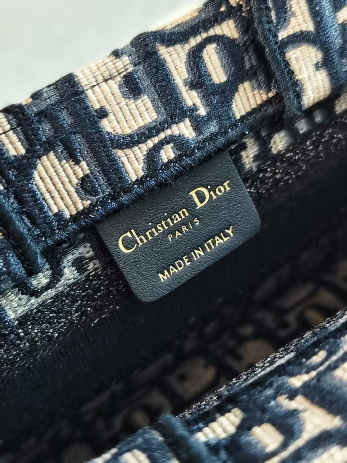Dior Book Tote Mini Bag (Blue Oblique Jacquard) - Image 4