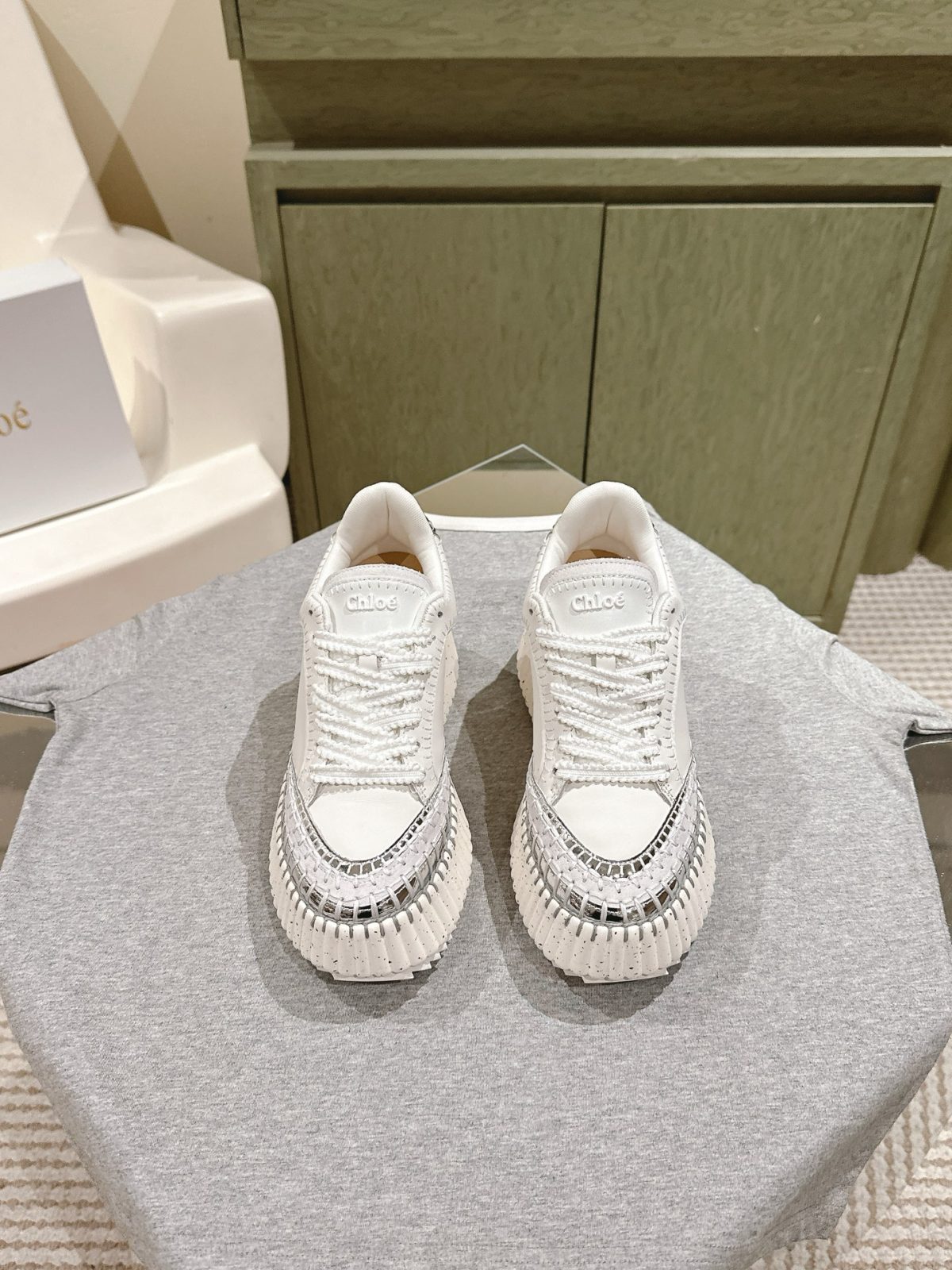 Chloé Thick-Soled Patchwork Sneakers | Spring-Summer 2025 Collection - Image 2