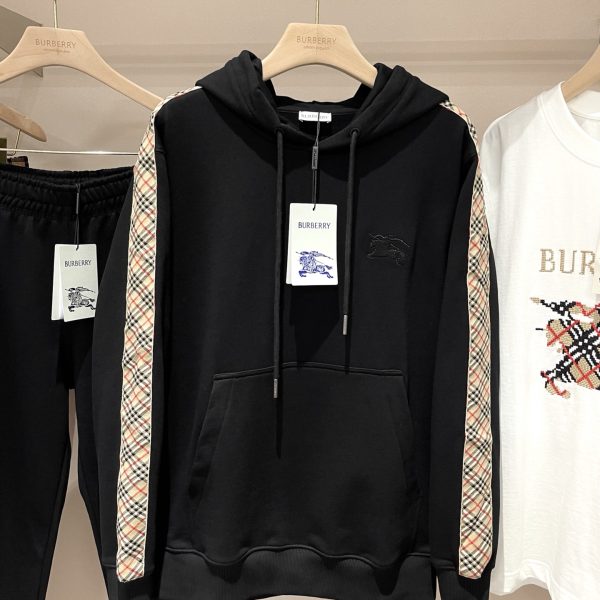 Burberry 25FW Cotton Hoodie with Vintage Check Tape