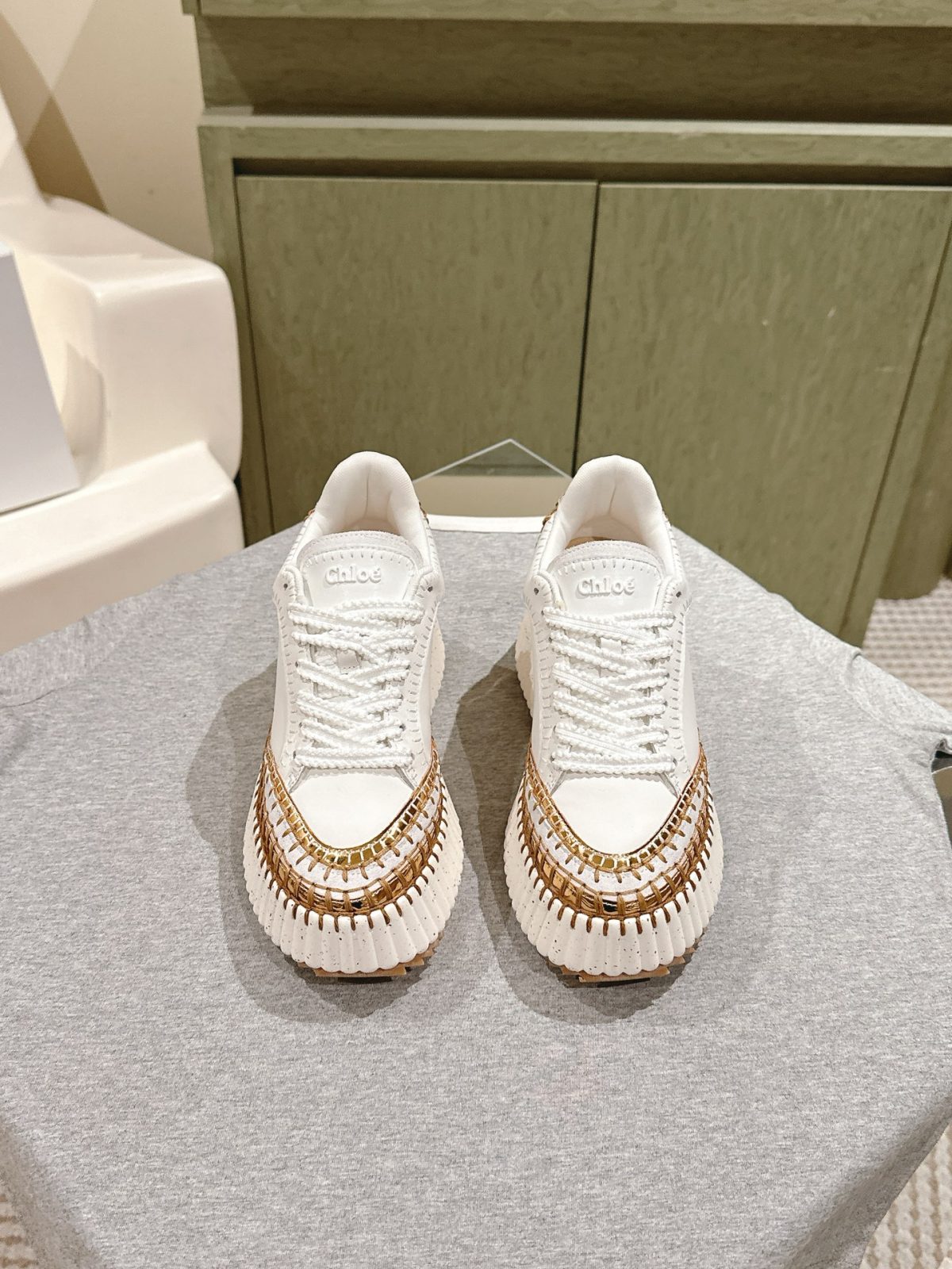 Chloé Thick-Soled Patchwork Sneakers | Spring-Summer 2025 Collection - Image 6