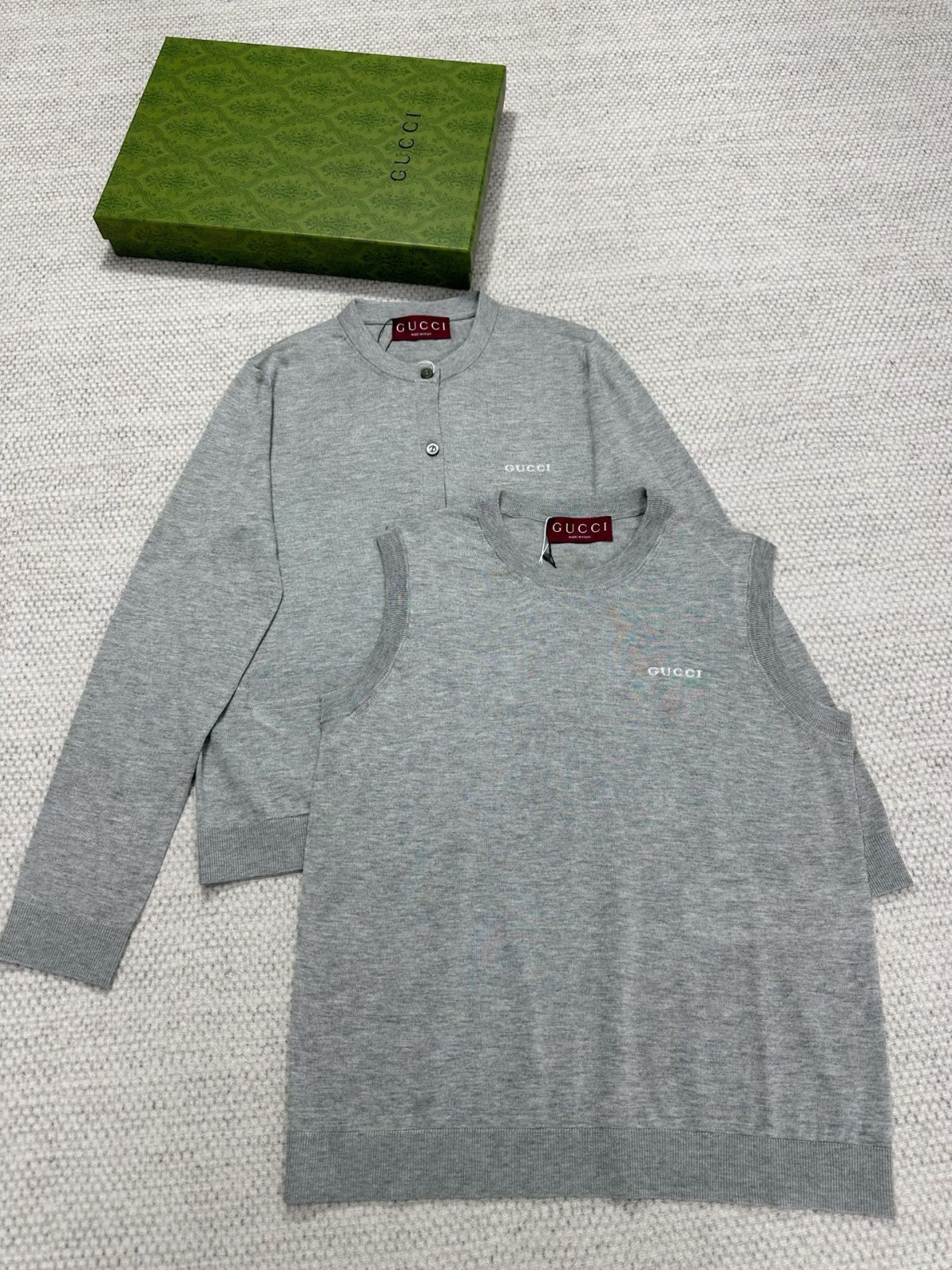 Gucci 2025 Spring Collection GG Logo Wool & Silk Cardigan - Image 3