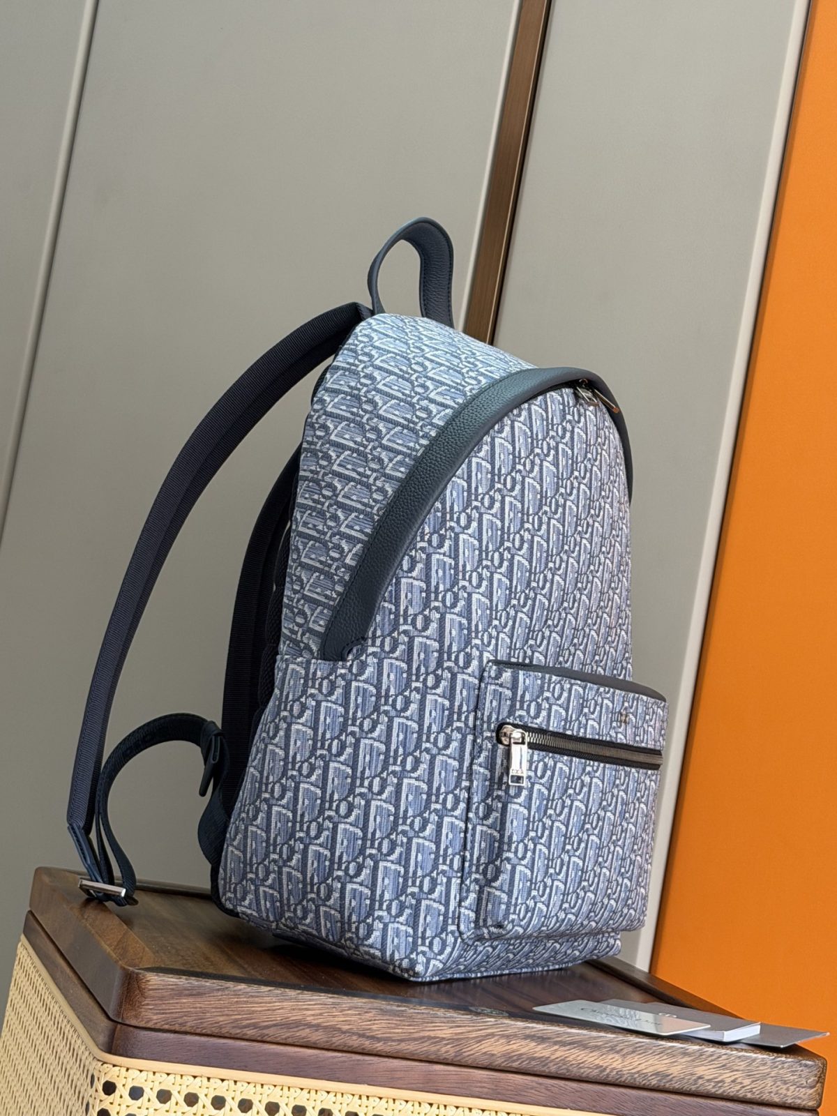 Dior Rider Backpack (Light Blue Oblique Jacquard) - Image 7