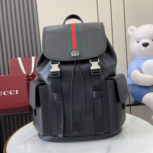 Gucci Ophidia GG Backpack | Classic Web & Leather Trim Collection