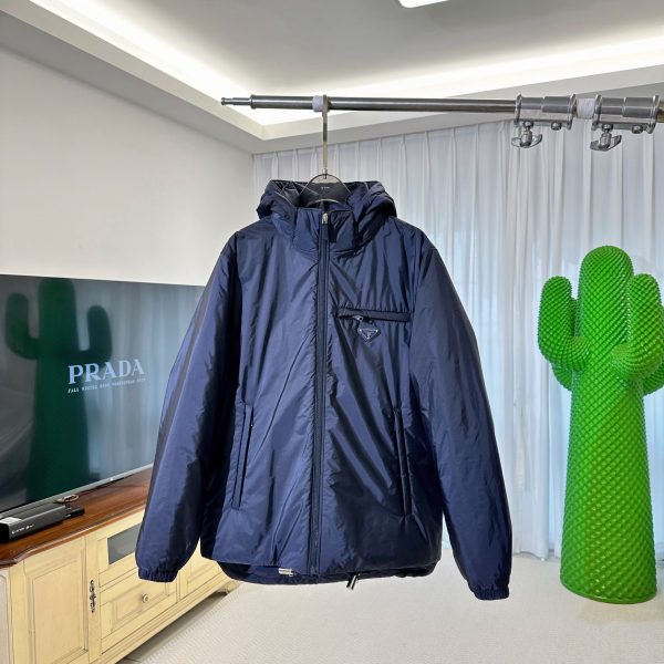 Prada Re-Nylon Classic Down Jacket with Detachable Hood
