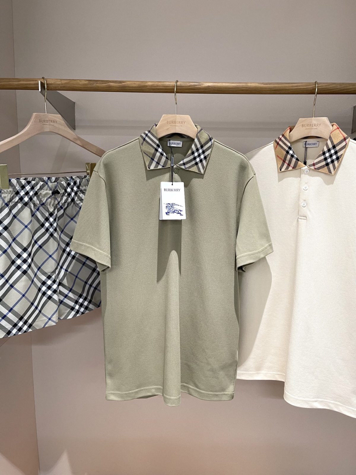 Burberry 2025SS Vintage Check Collar Cotton Polo Shirt - Image 7
