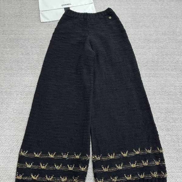 CC25A Gold Thread Wide-Legged Pants