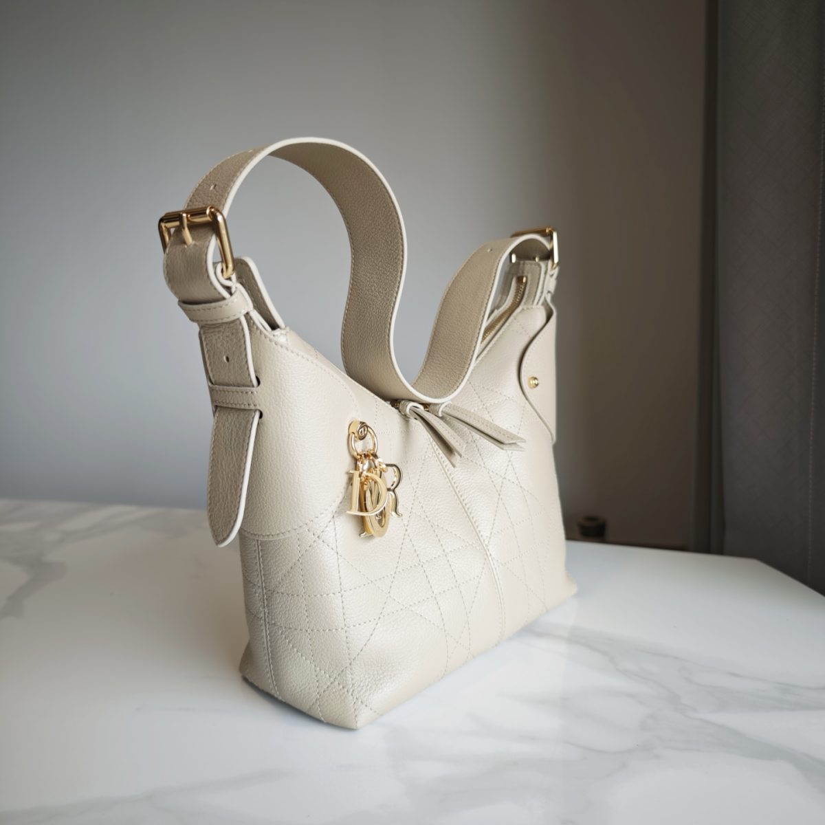 Dior Voyage Bag (Small & Medium / Cream White, Black) - Image 5
