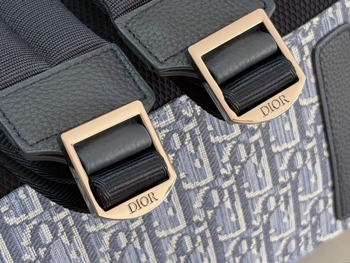 Dior Rider Backpack (Light Blue Oblique Jacquard) - Image 4