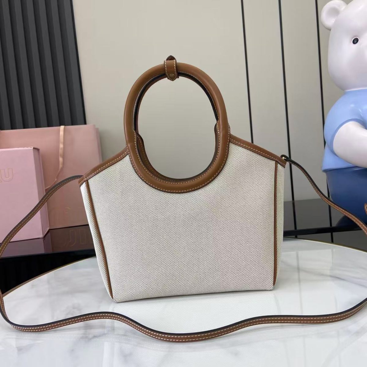 Miu Miu New Limited Edition Tote Bag at Isetan | Denim Fabric - Image 2