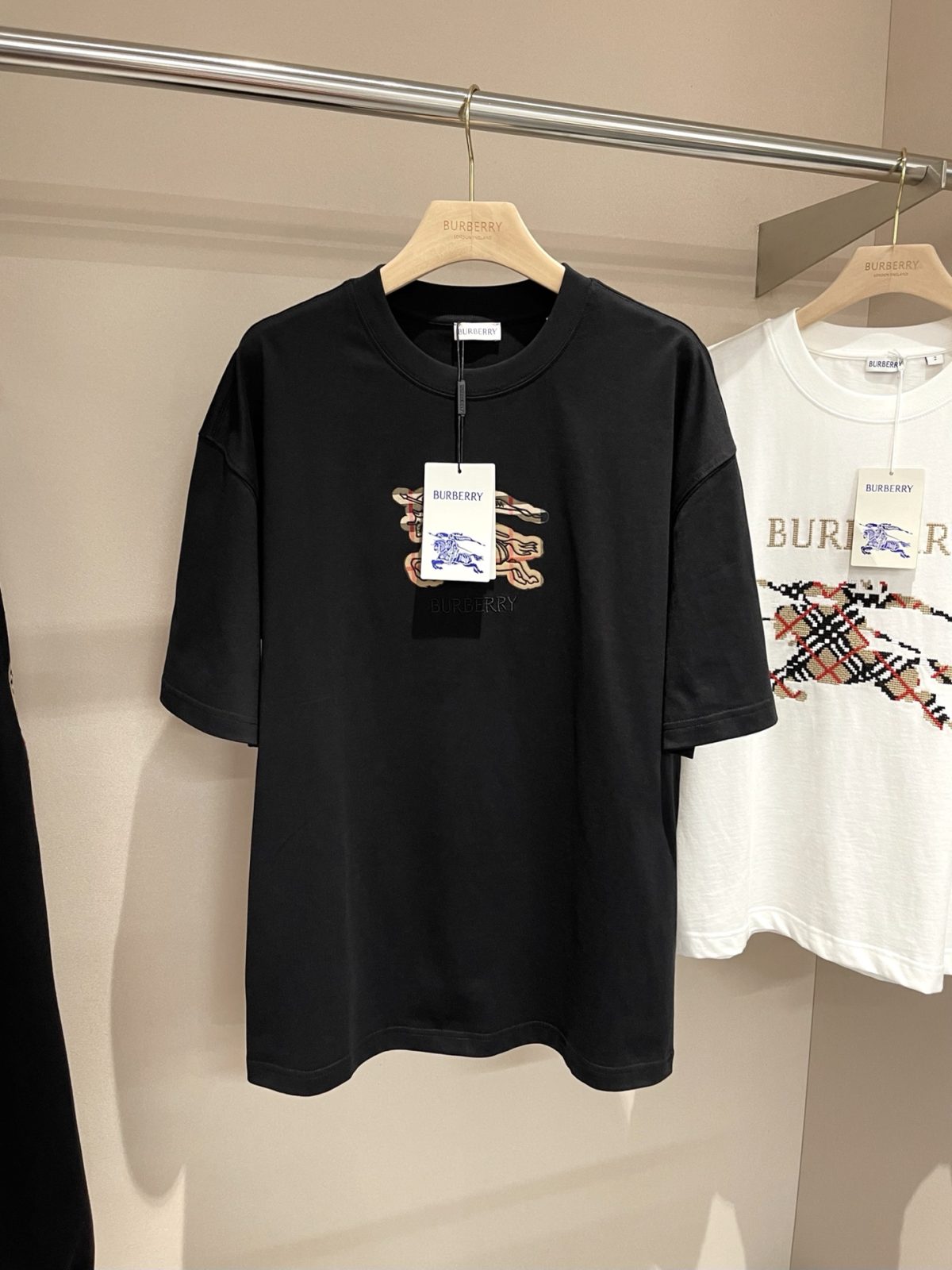 Burberry 2025SS EKD Checked Cotton T-shirt - Image 4
