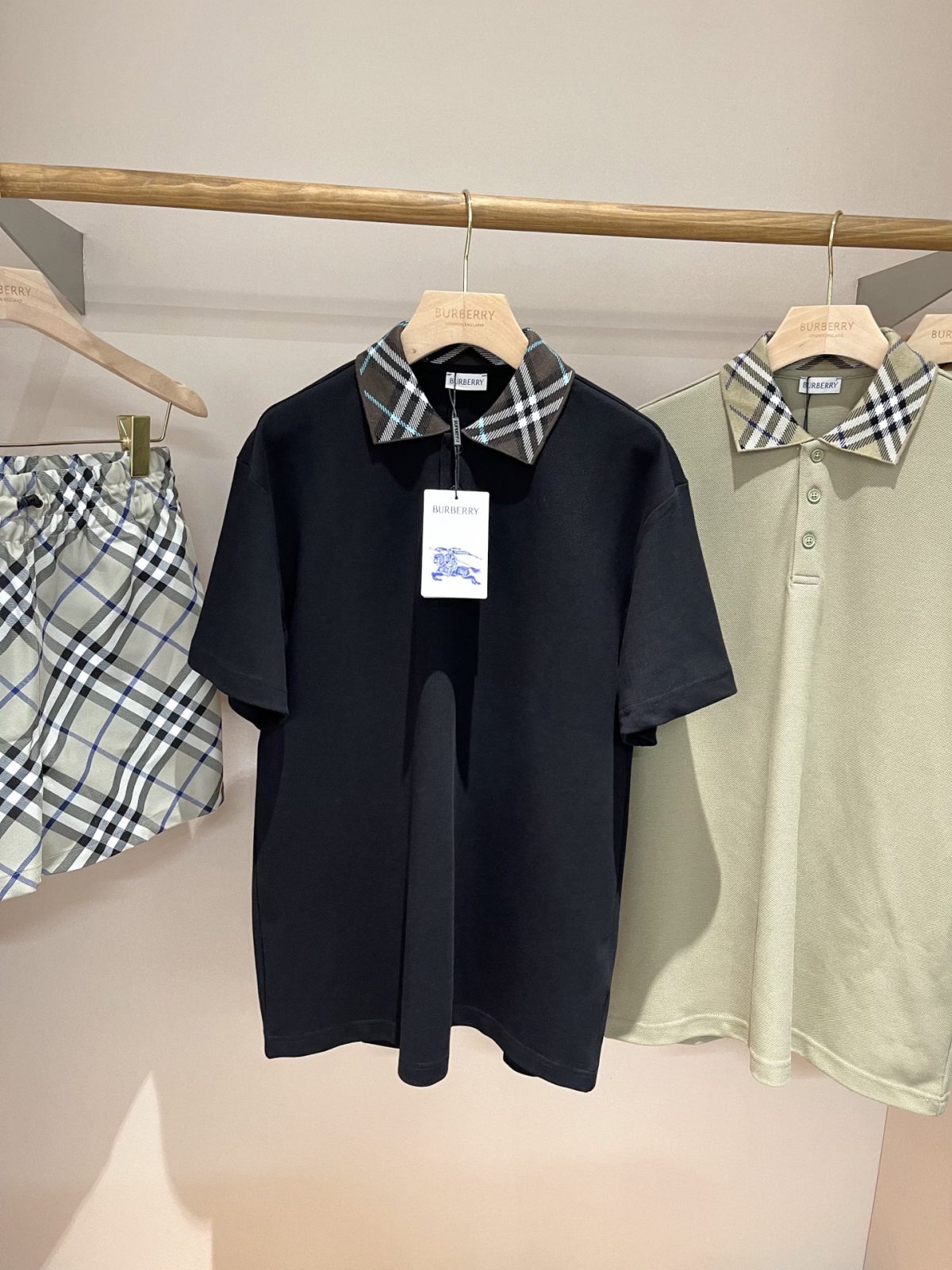 Burberry 2025SS Vintage Check Collar Cotton Polo Shirt - Image 8