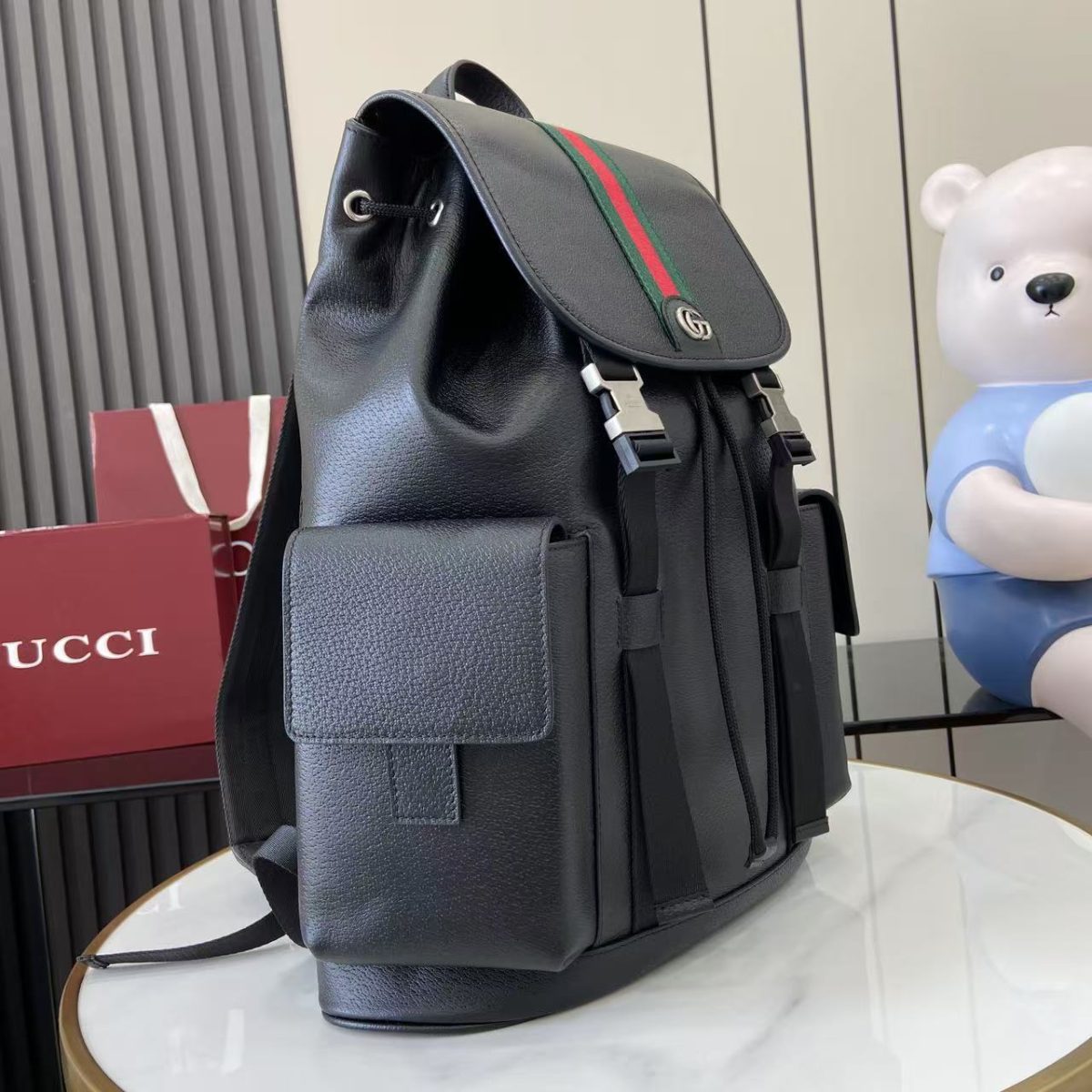 Gucci Ophidia GG Backpack | Classic Web & Leather Trim Collection - Image 5