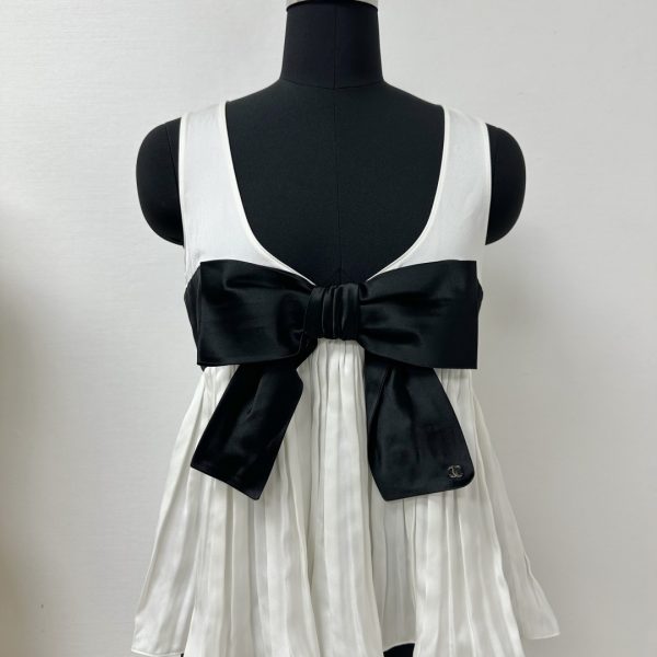 CHANEL 24K Silk Dress with Signature Bow Back