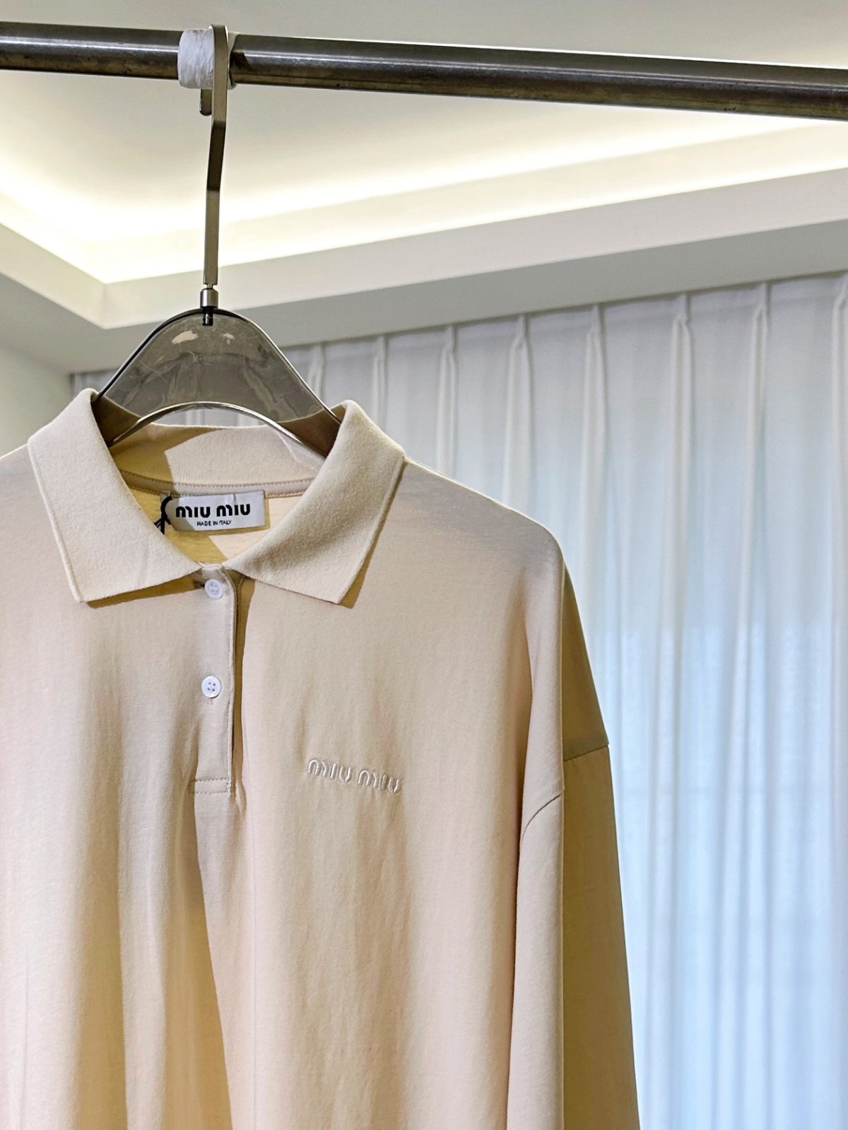 Miu Miu Embroidered Logo Polo Shirt (21S Piqué Cotton) - Image 4