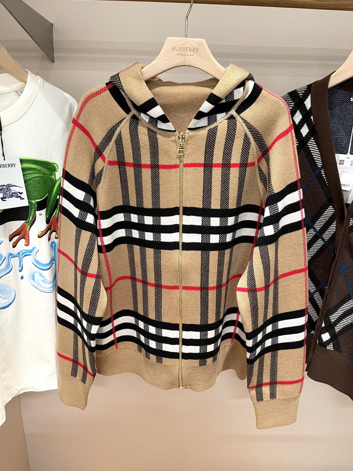 Burberry Reversible Check Wool Zip Hoodie - Image 3