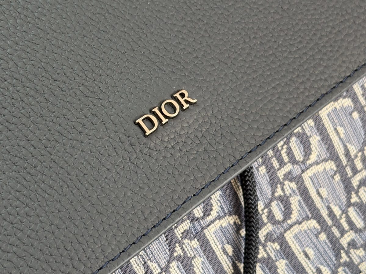 Dior Saddle Backpack (Light Blue Oblique Jacquard) - Image 4