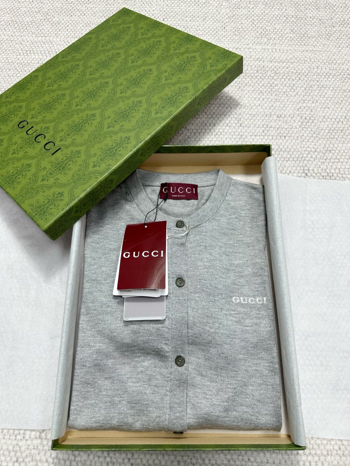Gucci 2025 Spring Collection GG Logo Wool & Silk Cardigan - Image 6
