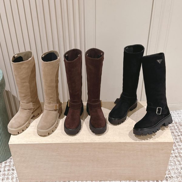 PRADA Classic Triangle Logo Boots | Sheepskin & TPU Sole