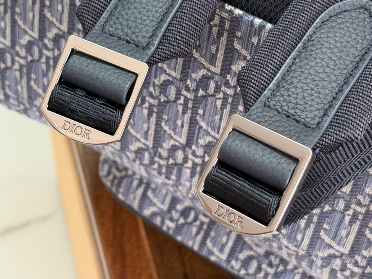 Dior Saddle Backpack (Light Blue Oblique Jacquard) - Image 2