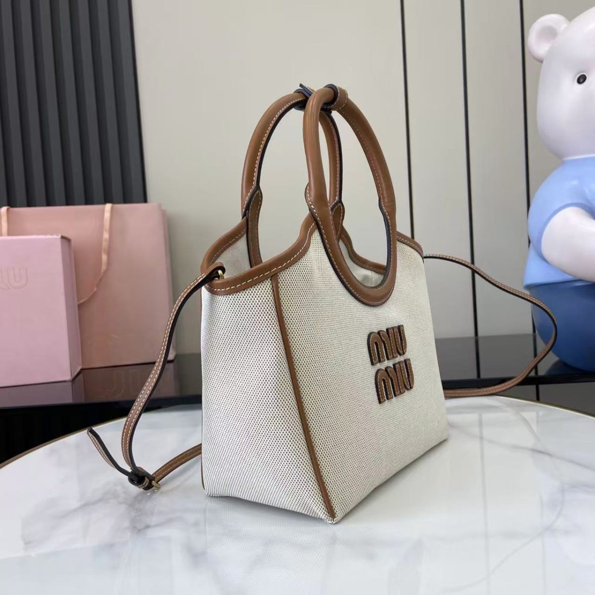 Miu Miu New Limited Edition Tote Bag at Isetan | Denim Fabric - Image 4