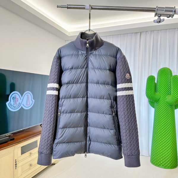 Moncler Down-Front Wool and Cashmere Zip Cardigan