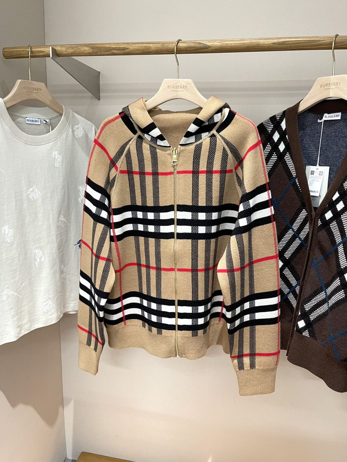 Burberry Reversible Check Wool Zip Hoodie - Image 2