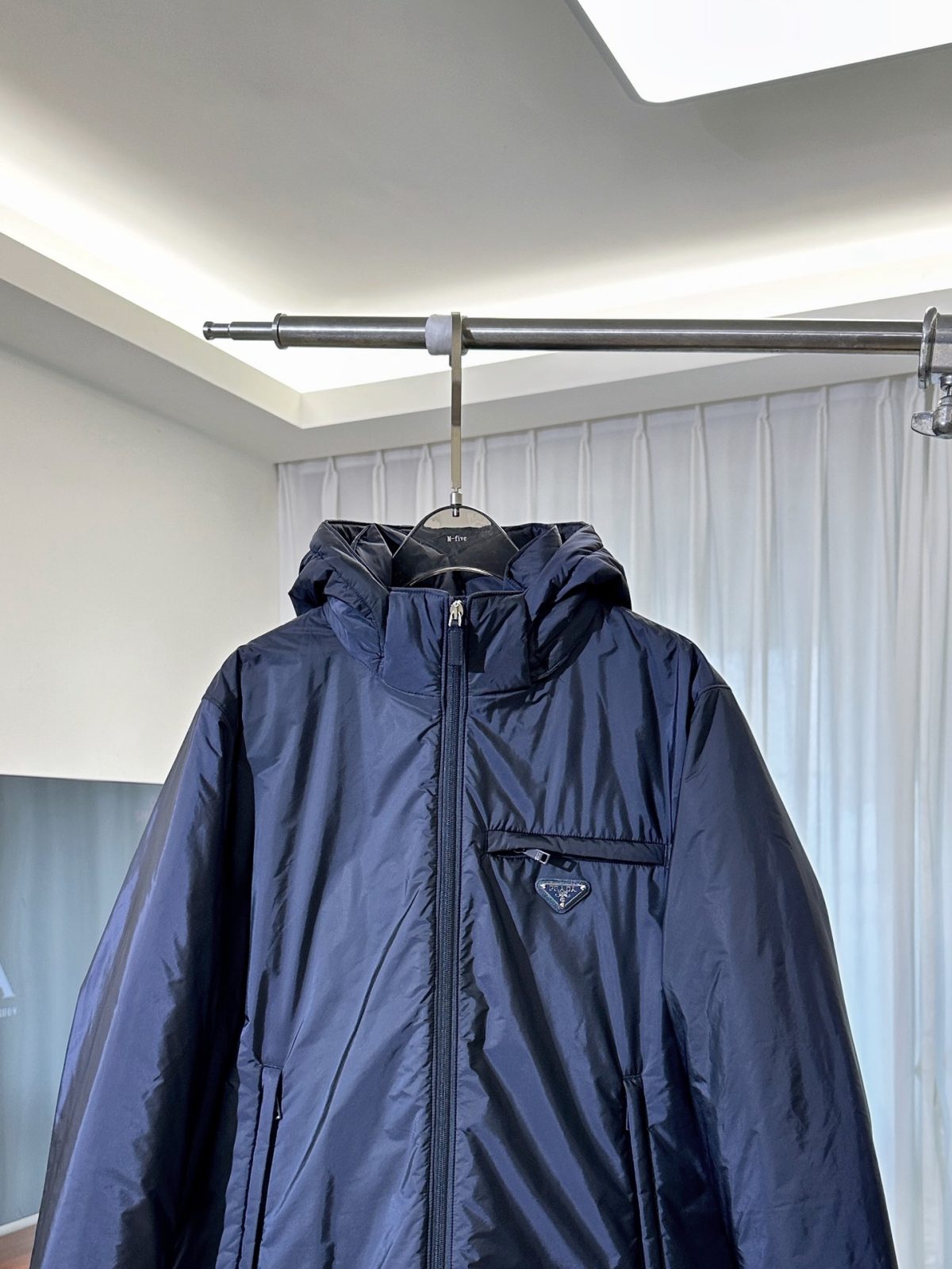 Prada Re-Nylon Classic Down Jacket with Detachable Hood - Image 6