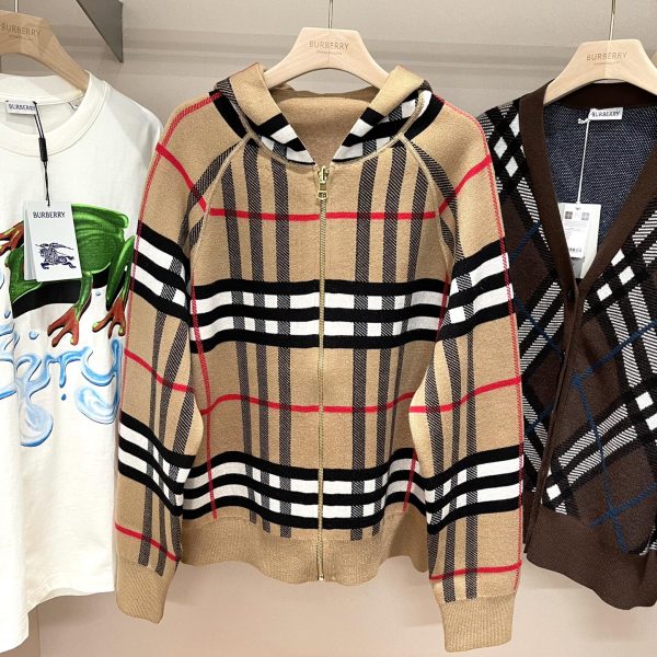 Burberry Reversible Check Wool Zip Hoodie