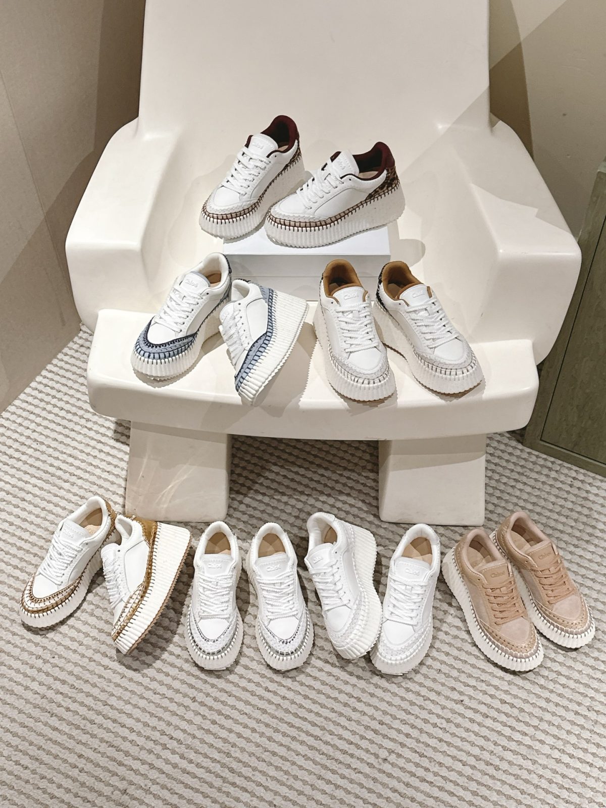 Chloé Thick-Soled Patchwork Sneakers | Spring-Summer 2025 Collection - Image 1