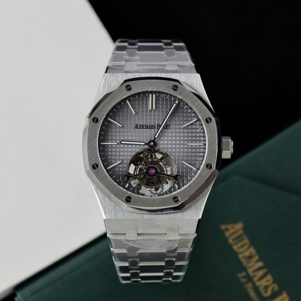 Audemars Piguet Copies Watches Royal Oak Tourbillon Gray Dial Metal Wire 41mm