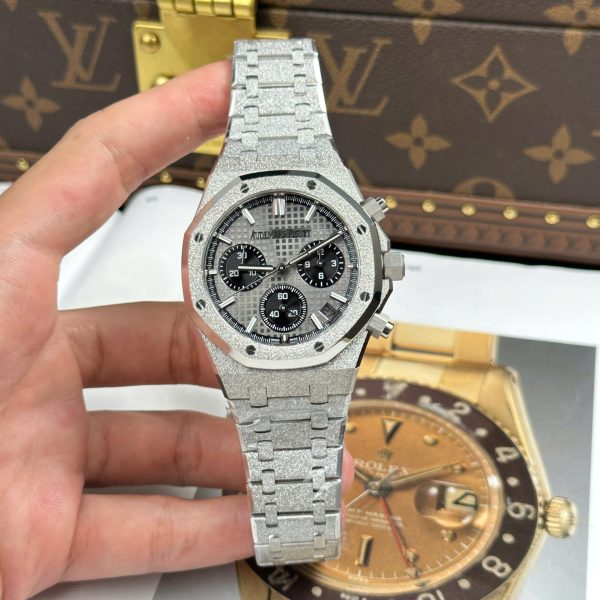 Audemars Piguet Replica Watch Royal Oak Chronograph Frosted Gold 26240 Gray Dial APS Factory 41mm