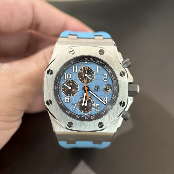 Audemars Piguet Best Replica Watch Royal Oak Offshore 26238ST Blue Rubber Strap 42mm