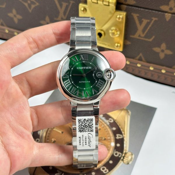 Cartier Ballon Bleu Best Replica Watch Green Dial Metal Wire AF Factory 40mm