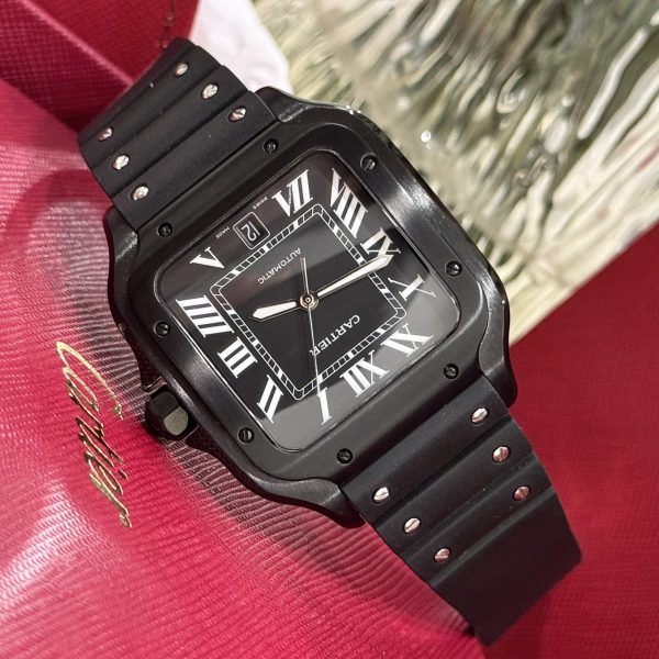 Cartier Replica Watch Santos WSSA0039 Black Rubber Strap BV Factory 39.8mm
