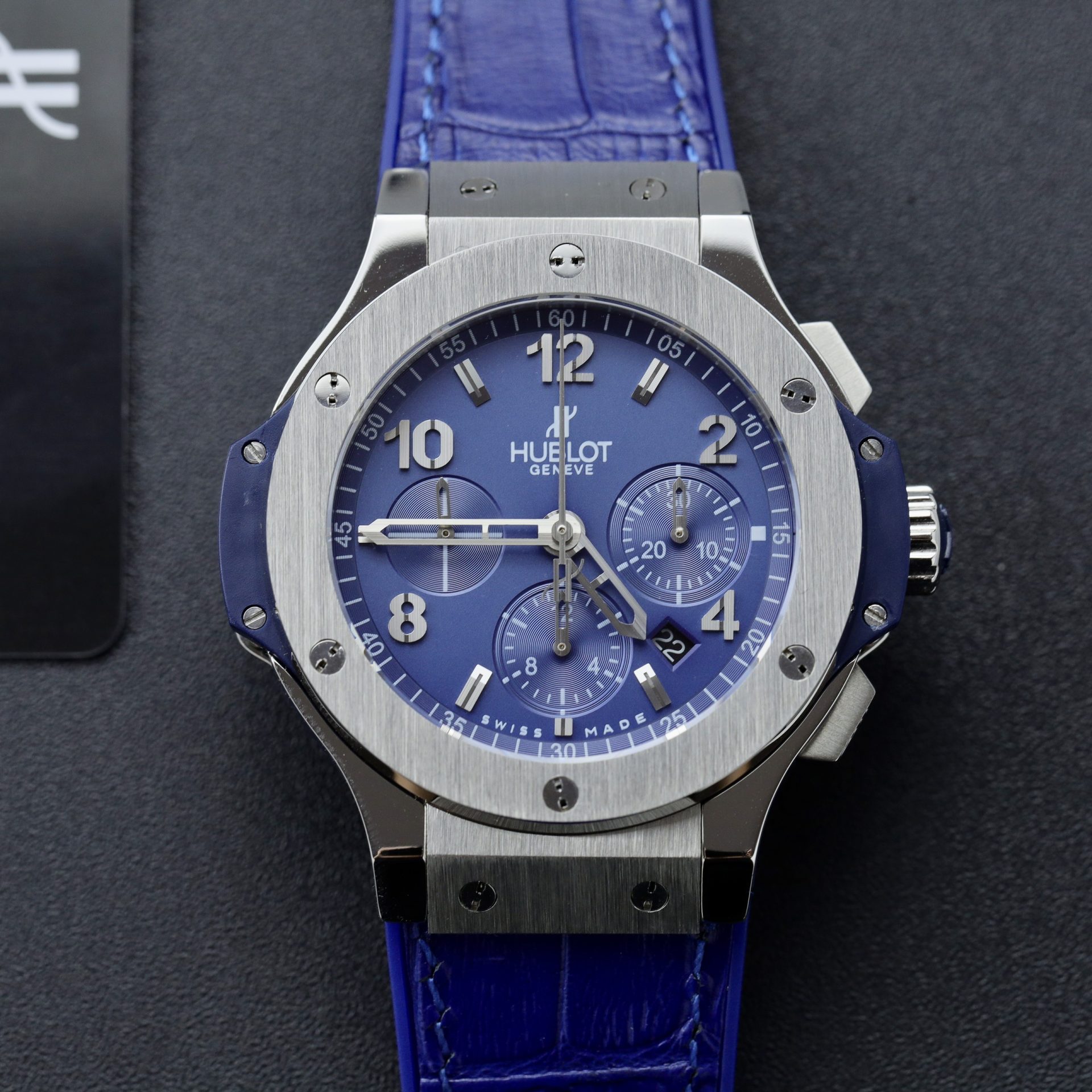 Dong-Ho-Hublot-Big-Bang-Chronograph-Mau-Xanh-Duong-Replica-44mm-4.jpg Hublot Clone Watch Big Bang Chronograph Blue Dial 44mm - Image 1