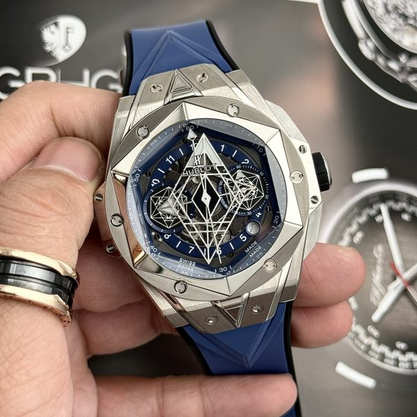 Hublot Replica Watch Big Bang Sang Bleu II Titanium Blue Dial BBF 45mm