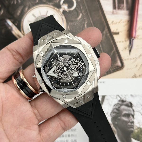 Hublot Replica Watch Big Bang Sang Bleu II Titanium Black Dial BBF 45mm