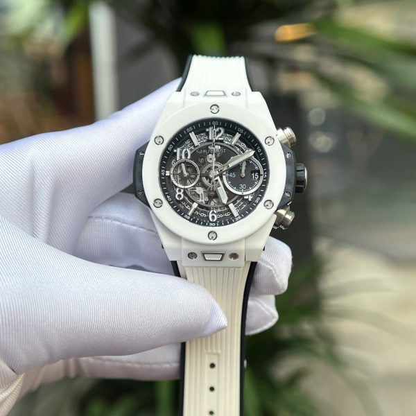 Hublot Best Replica Watch Big Bang Unico White Ceramic Rubber Strap BBF Factory 42mm