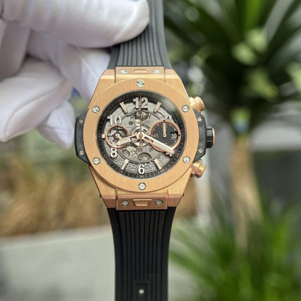 Hublot Replica Watch Big Bang Unico King Gold Rubber Strap BBF Factory 42mm