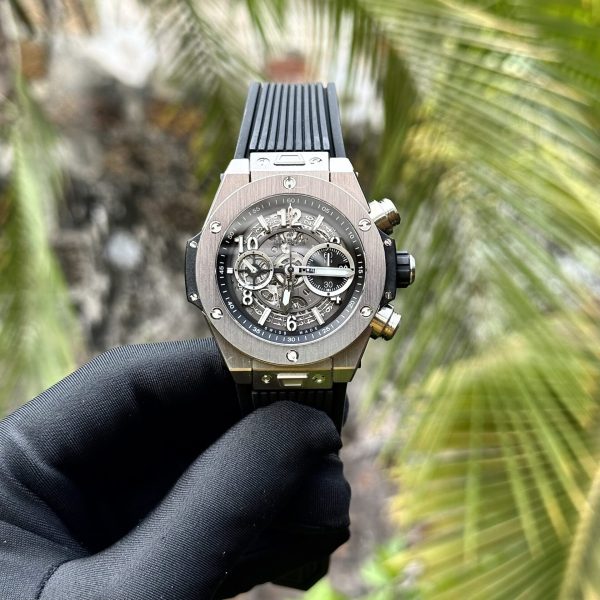 Hublot Replica Watches Big Bang Unico Titanium Black Rubber Strap 44mm