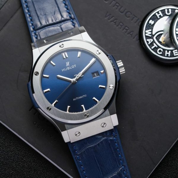 Hublot Classic Fusion Titanium Replica Watch Blue Dial JJF Factory 42mm