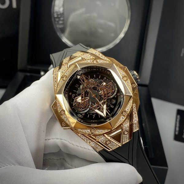 Hublot Fake Watch Big Bang Sang Bleu II King Gold HB Factory 44mm