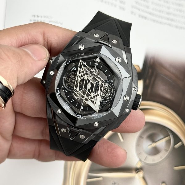 Hublot Replica Watches Big Bang Sang Bleu II Black Ceramic BBF 45mm