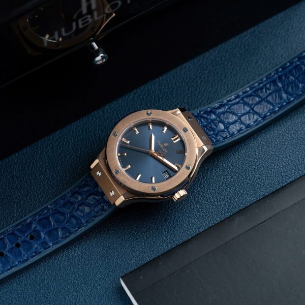 Hublot Replica Watch Classic Fusion King Gold Dial Blue 33mm