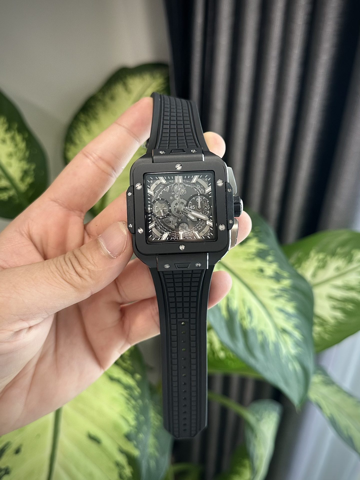 Dong-Ho-Hublot-Square-Bang-Unico-Gom-Den-Replica-11-Nha-May-BBF-42mm-2.jpg Hublot Replica Watch Square Bang Unico Ceramic Black BBF Factory 42mm - Image 1