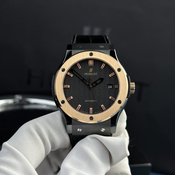 Hublot Best Replica Watches Classic Fusion Ceramic Demi Gold Dial Carbon 42mm