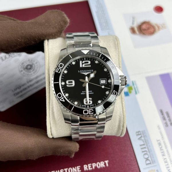 Longines Fake Watches Hydroconquest Black Dial Metal Wire 43mm